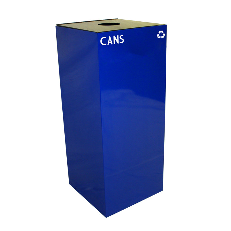 Poubelle de recyclage Geocube 24 gallons, Ouverture ronde pour les canettes, 36 gallons, Bleu