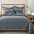Washed Linen Denim Blue King Quilt