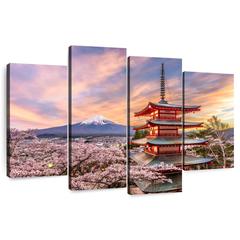 Nicci Chureito Pagoda In Spring, 32" H x 52" W