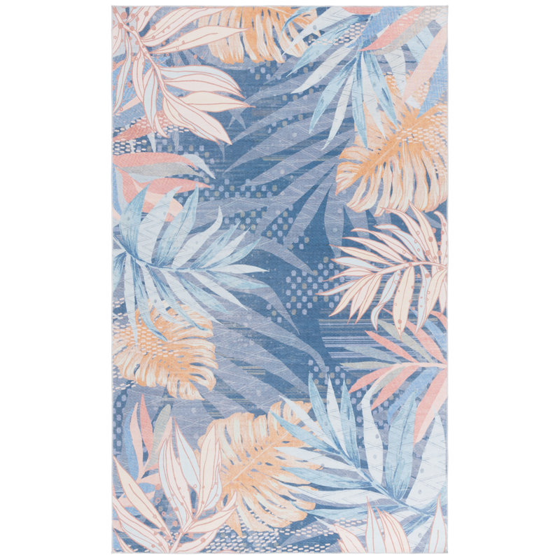 Tapis bleu / bleu clair Malibu 841, Rectangle de 5 pi x 8 pi