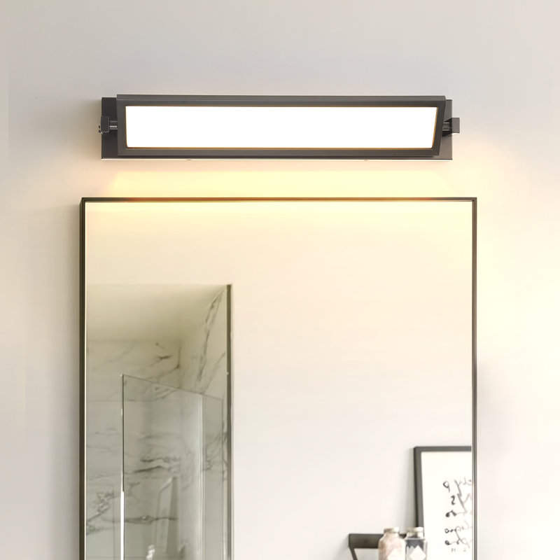 Applique murale rotative moderne à DEL avec direction de la lumière réglable, modes à 3 couleurs à intensité variable, luminaire en métal noir mat pour la salle de bain ou la présentation d'œuvres d'art