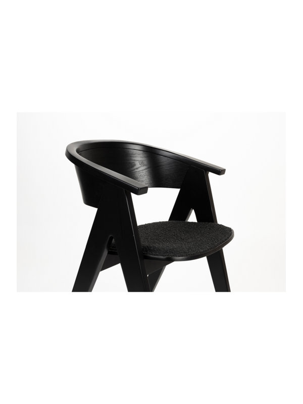 Dining Chairs Solid Wood Arm Chair, Black