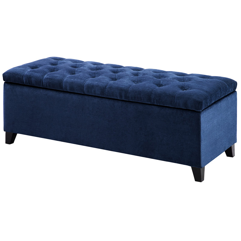 Banc de rangement bleu marine en tissu - fonctionnel, Marine