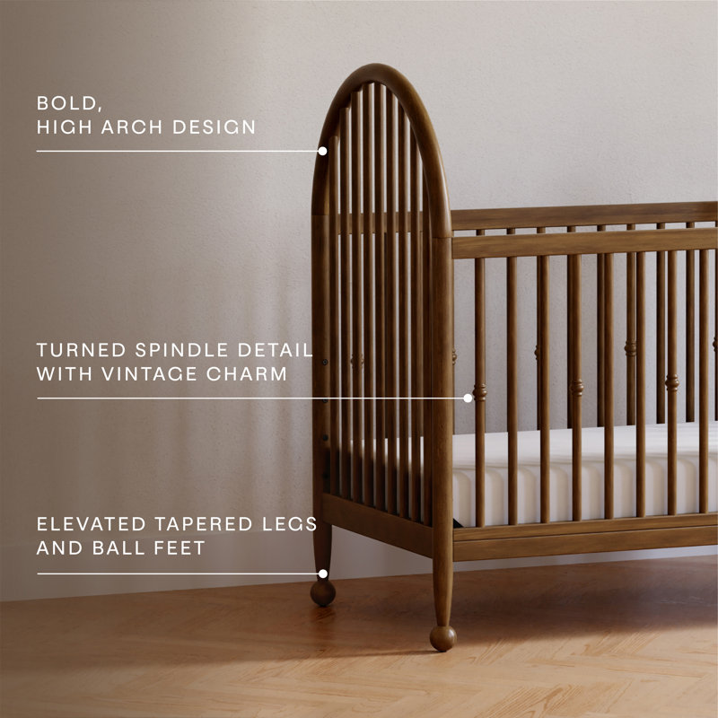 Greenguard Gold Certified 3 -in-1 Convertible Crib, Natural Walnut