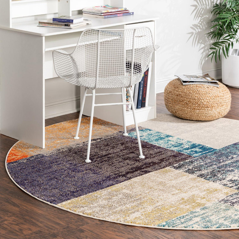 Washable Indoor Rug, Round 7'
