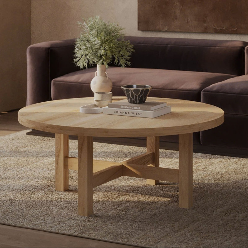 Table basse ronde en bois naturel Kokomi (40 po)
