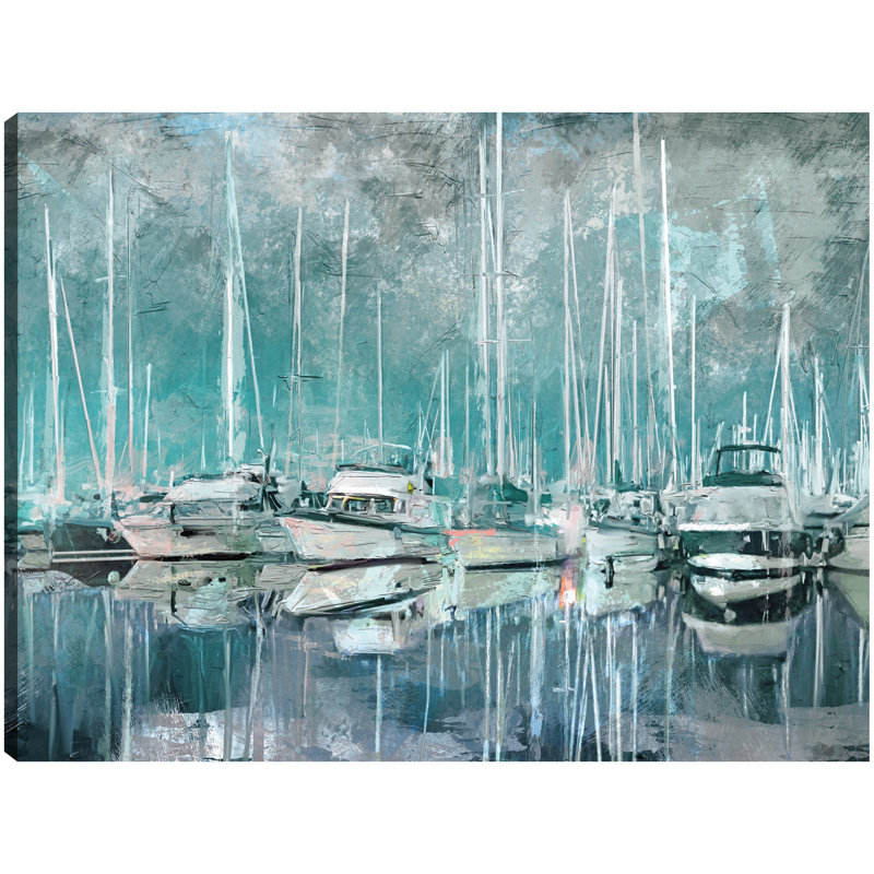 Harbor Masts by Studio Arts Canvas Art Print, 18" H x 24" W x 1.5" D, Wrapped Canvas