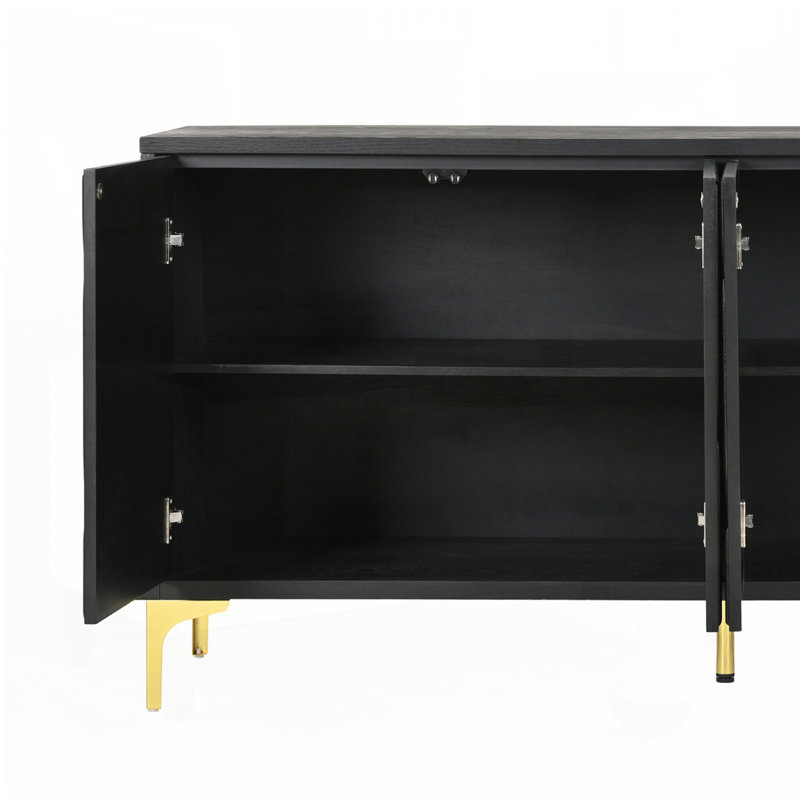60" Sideboard Buffet Cabinet Handleless Press-to-Open Design