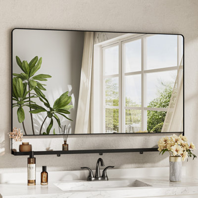 Tillymae Vertical Rectangle Wall Mirror with Shelves