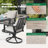 5-piece Outdoor Fire Pit Set With Swivel Dining Chairs, Zippered Cushions, 35in Propane Gas Fire Pit Table With Removable Lid 50,000 Btu And Glass Beads, For Garden Poolside Backyard, Black And Gray