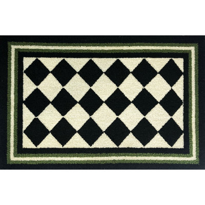 Lembo Looped / Hooked Houndstooth Indoor Rug