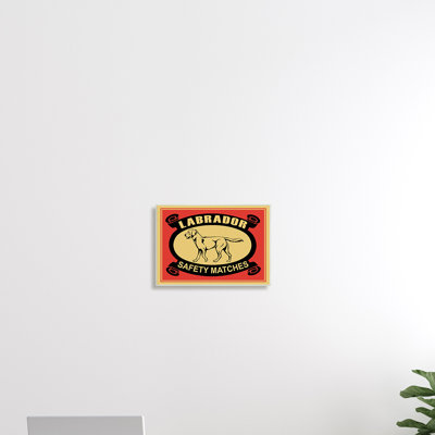 Labrador sécurité avec allumettes Illustration rétro rouge jaune