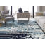 Canyon Cotton Abstract Area Rug in Blue-1887471797