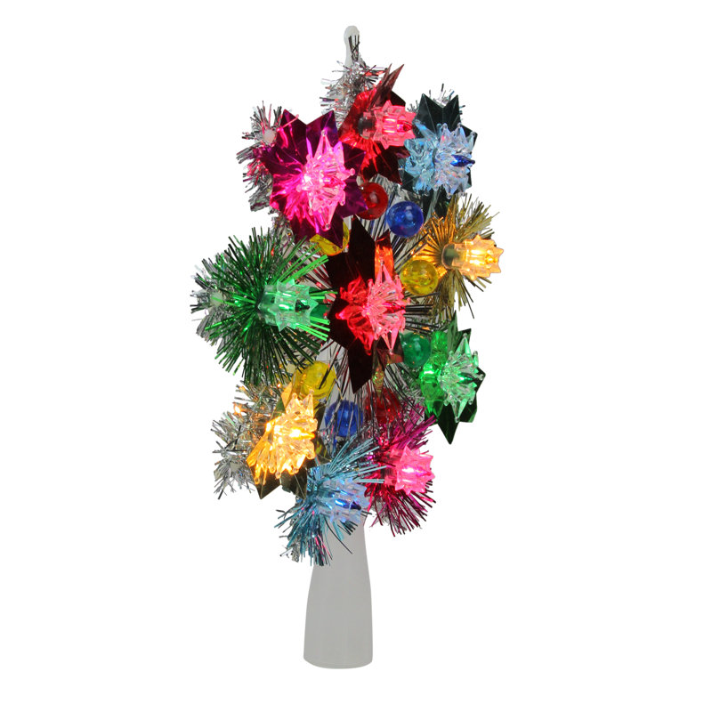 Décoration pour sommet de sapin étoile de 8,5 po Tinsel Starburst - lumières multicolores