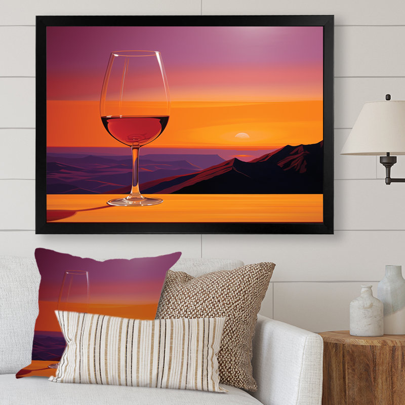 Vinos Vista I sur toile, Cadre simple noir, H 30 po x l 40 po x P 1,5 po