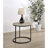 Transitional Round End Table with Rustic Charm