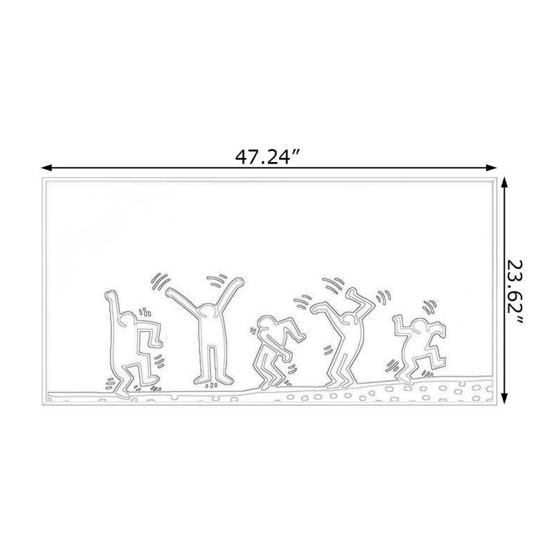 Rectangle Metal Wall Mirror, 23.62" H x 47.24" W