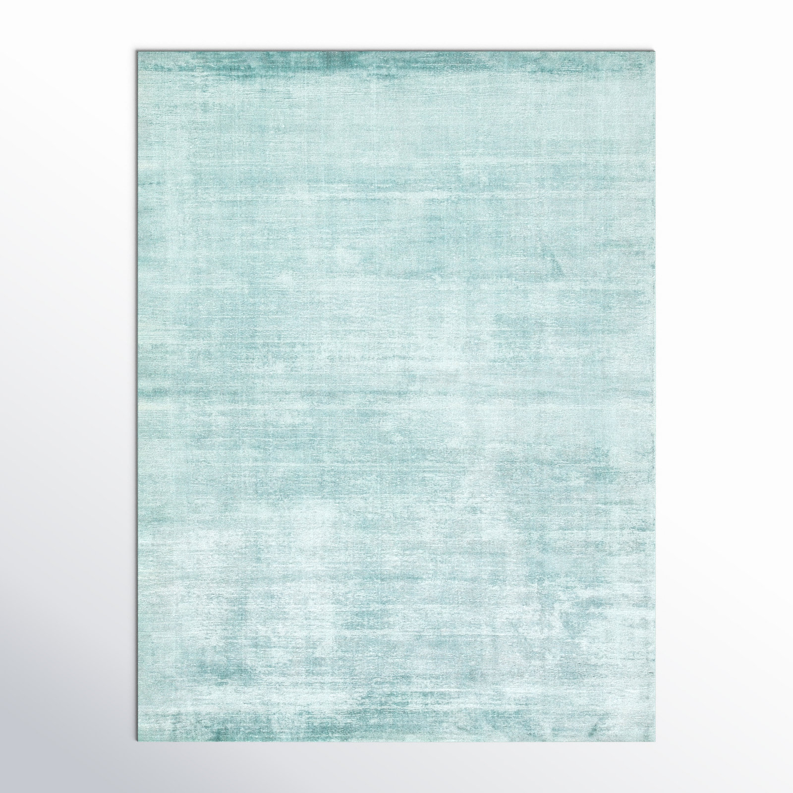 Owens Aqua Blue Hand-Loomed Wool Rug, Rectangle 9' x 12'