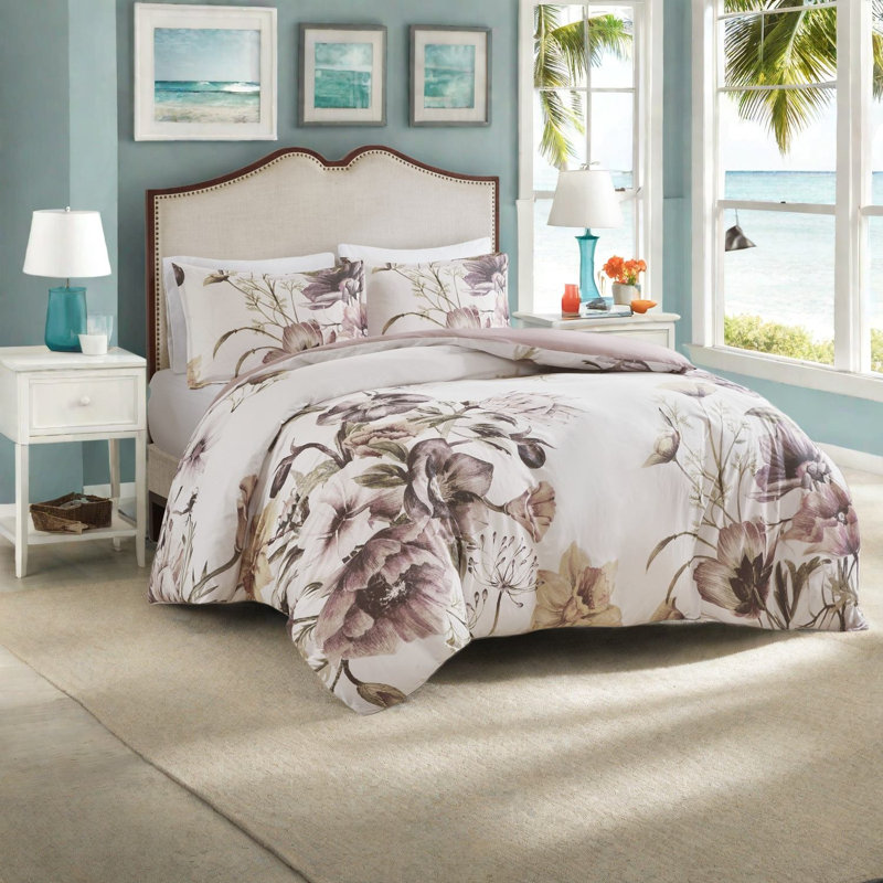 Ensembles de literie à motif floral doux, mélange de coton grand lit, maison chic chic