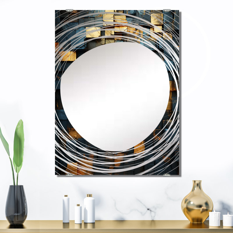 Onda - grand miroir mural à carreaux abstraits MIR137404, 32 po x 24 po