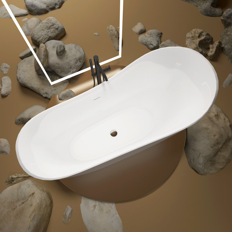 51" x 28" Freestanding Soaking Acrylic Single Slipper Free Standing Bathtub Soaking Bathtub Acrylic A05 Soaking Tub