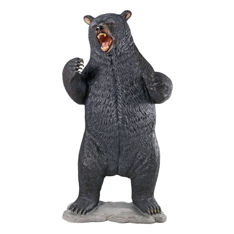 Statue ours noirs qui grogne grandeur nature