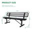 Banc d'extérieur en acier durable de 6 pi avec dossier confortable, parfait pour la détente sur le patio et le jardin.-1915325193