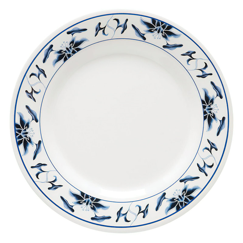 Assiette plate en mélamine GET M-5090-B, 10,5 po, nénuphar (ensemble de 12)