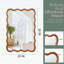 Élégant miroir à cadre rectangulaire en bois ondulé pour la décoration intérieure-922067318