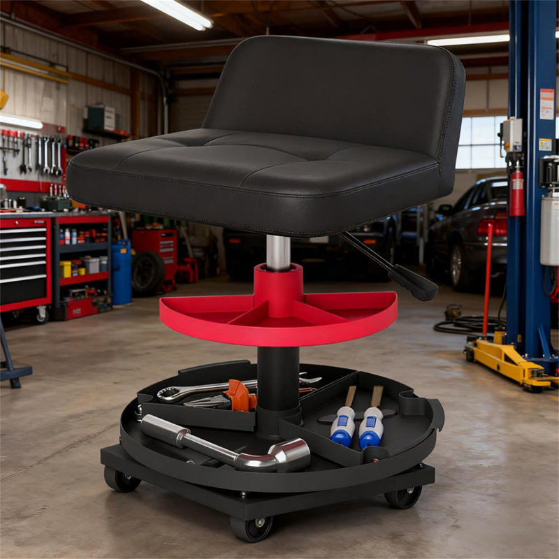 Rolling Creeper Garage Stool With 360° Wheels