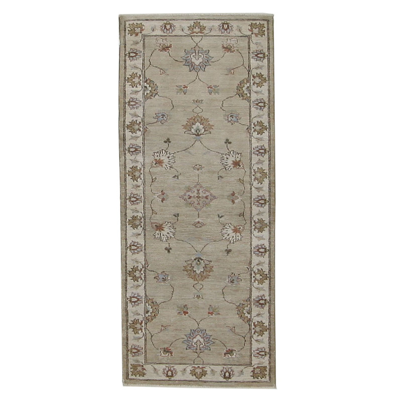 Davey Hand Knotted 2.6x8 Lt.Brown Runner