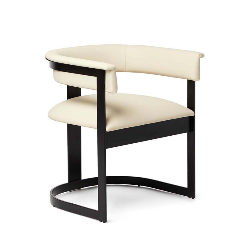 Chaise Darcy II, Crème polie, Noir mat