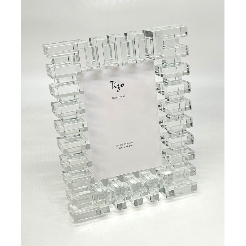 Crystal Glass Picture Frame, 5" W x 7" H