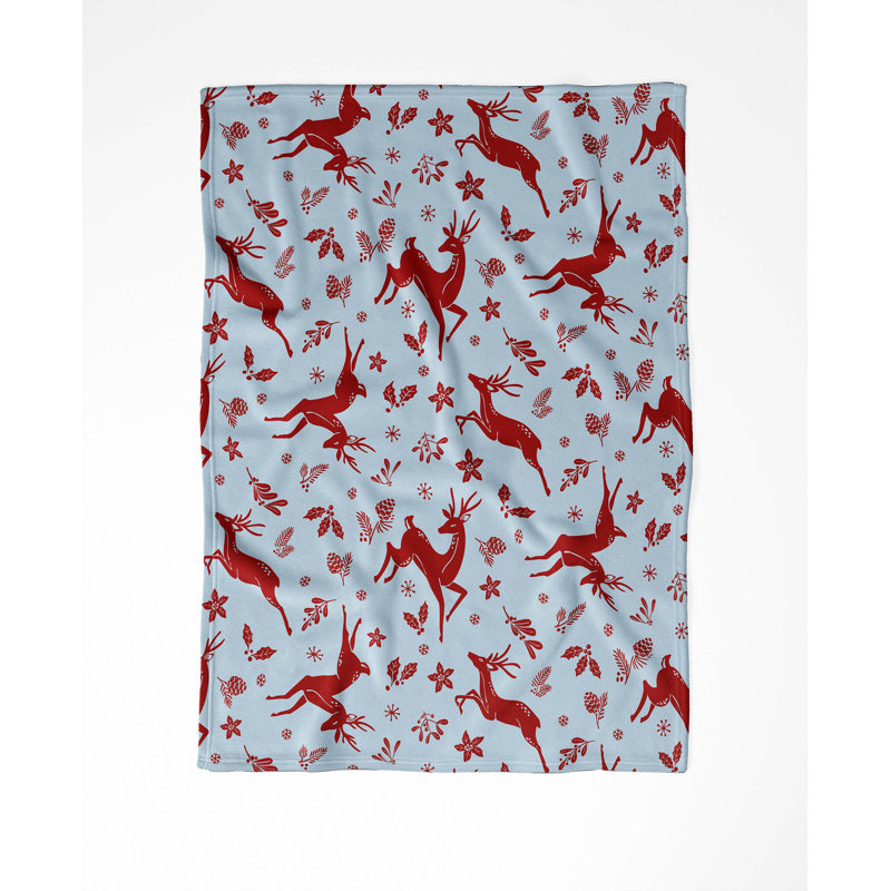 Jeté en velours de course, Argent / bleu, L 60 po x l 50 po