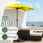 Parasol de patio semi-latéral en acier de 9 pi avec système de levage à manivelle, 5 nervures robustes imperméables, parasol de table de patio UPF 50+, tissu, protection UV-769577563