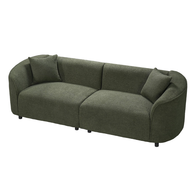 87" Curved Contemporary Sofa in Sleek : Plush Seating, Streamlined Design, and Durable Frame – Ideal for Stylish Living Spaces