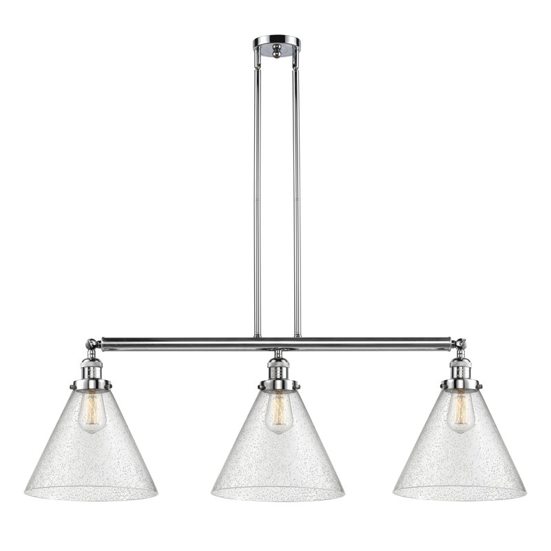 Lemmon 3 - Light Kitchen Island Pendant, LED, Seedy, Polished Chrome