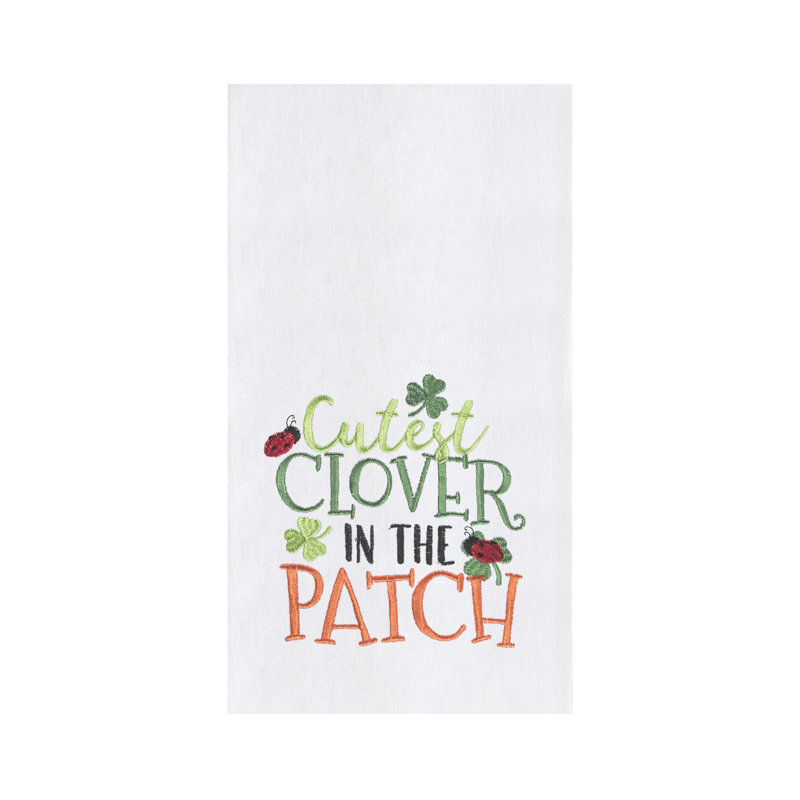 Cutest Clover in The Patch Towel, White/Green/Orange Cutest Clover in The Patch