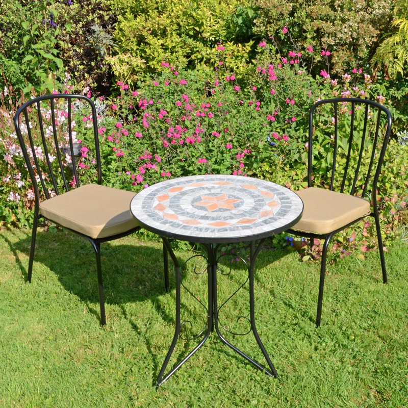 NOVA BISTRO 60cm Mosaic Table with Milan Chair Garden Set