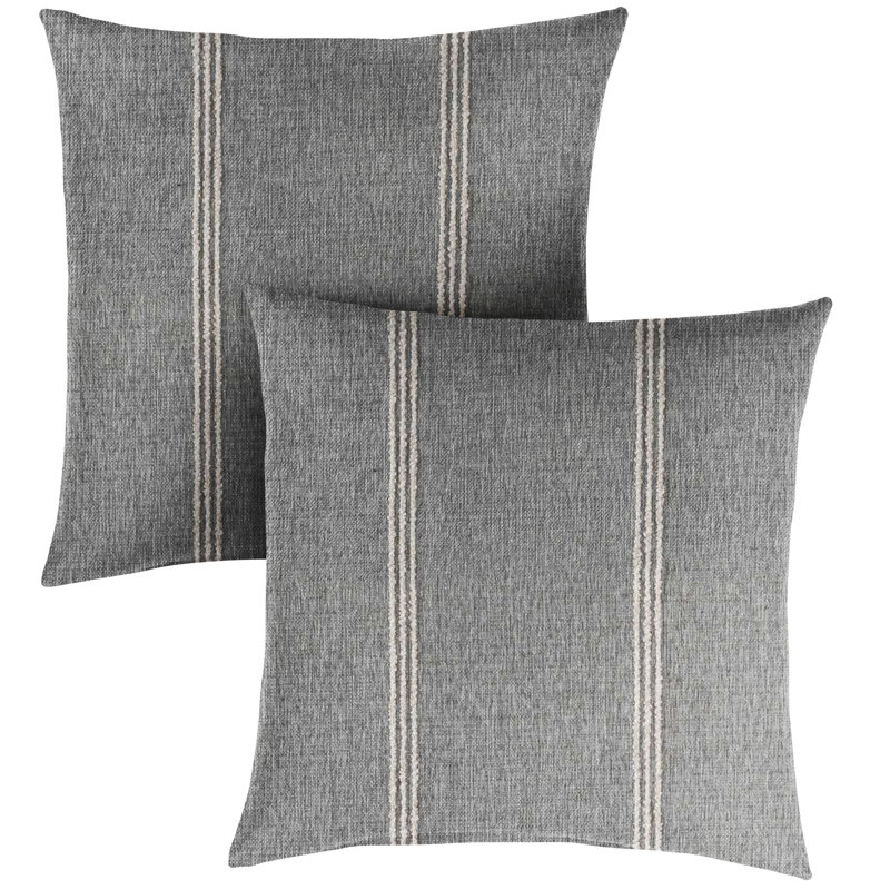 Lengthen Striped Sunbrella® Outdoor Reversible Throw Pillow, Tan, 20"H x 20"W