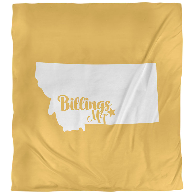 Housse de couette billings montana, Housse de couette pour grand lit, Jaune, Microfibre