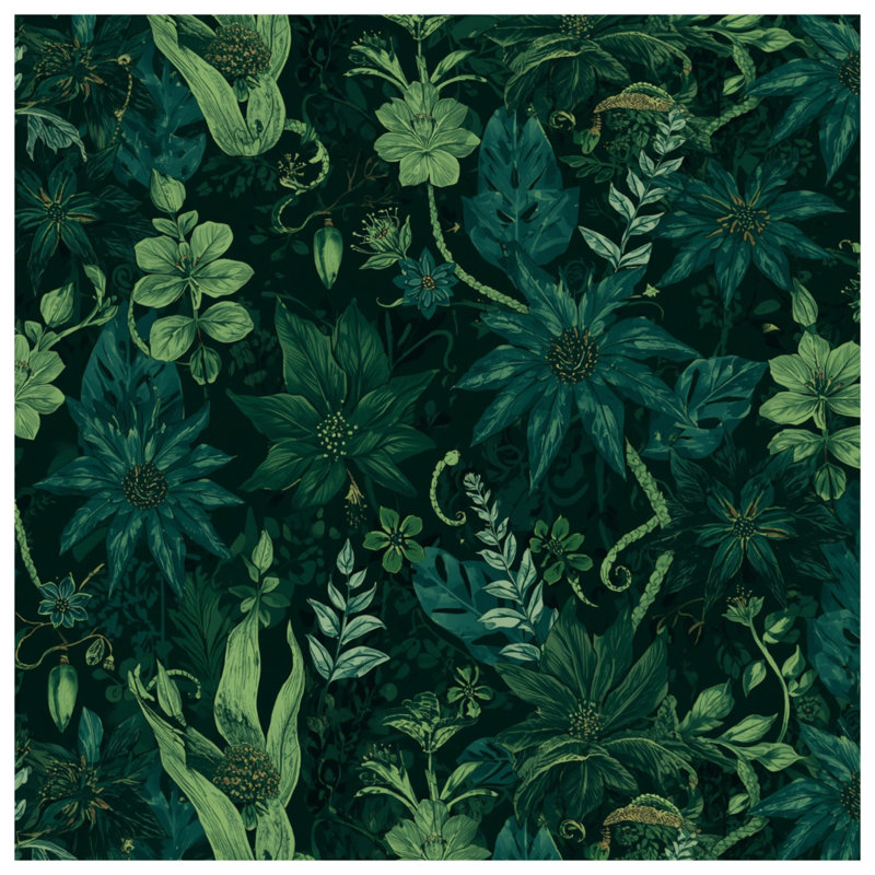 Lush Green Foliage Pattern Comforter, Twin
