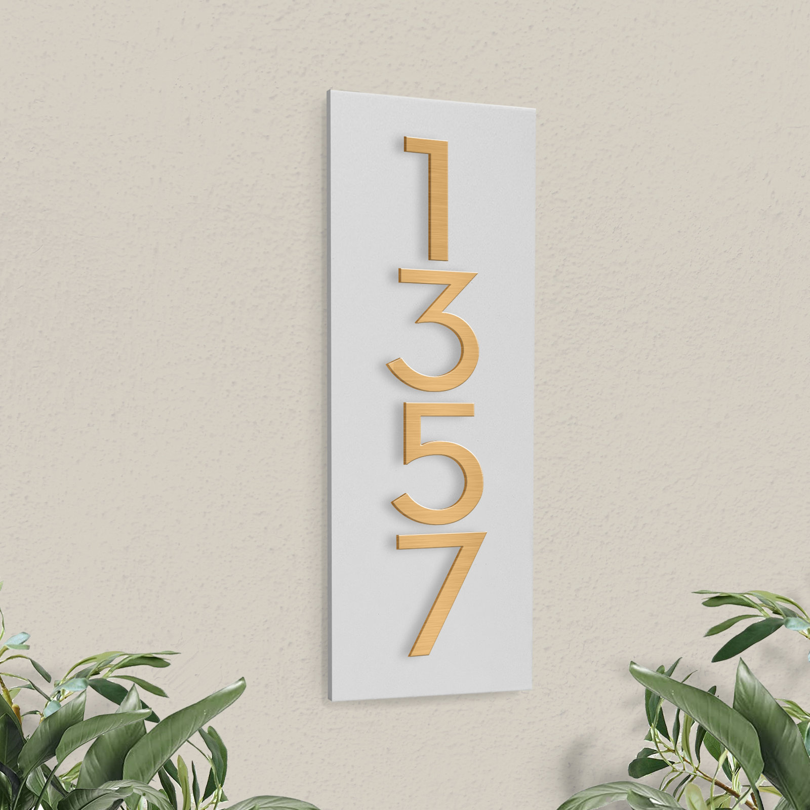 Simply Sweet Wall Address Plaque, White, Yes, Brass
