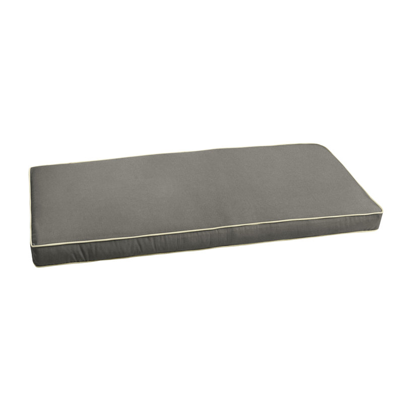 Coussin de banc d'extérieur Sunbrella, H 3 po x l 60 po x P 19 po, Toile gris anthracite Sunbrella