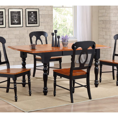 Azizi Drop Leaf Solid Wood Dining Table