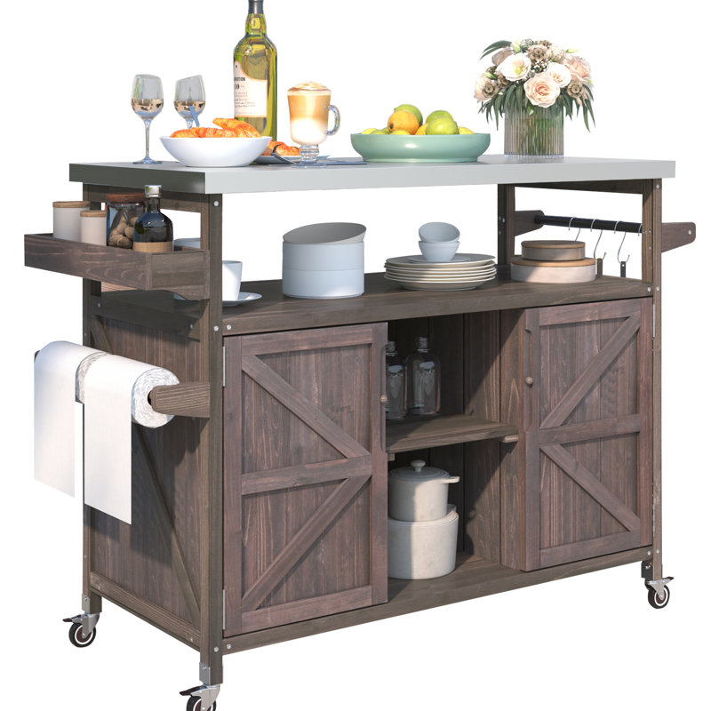 Table de bar en bois massif, Dark Brown