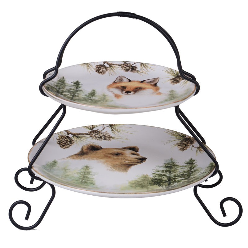 Certified International Mountain Retreat 2-Tier Server (7" and 9" plate)