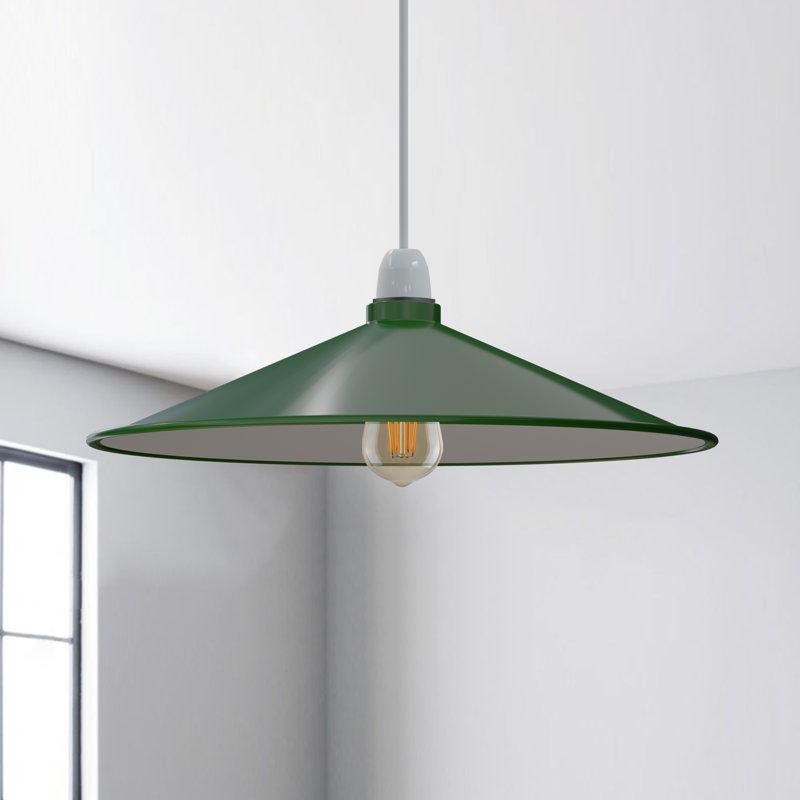 40cm Metal Cone Lamp Shade, Green