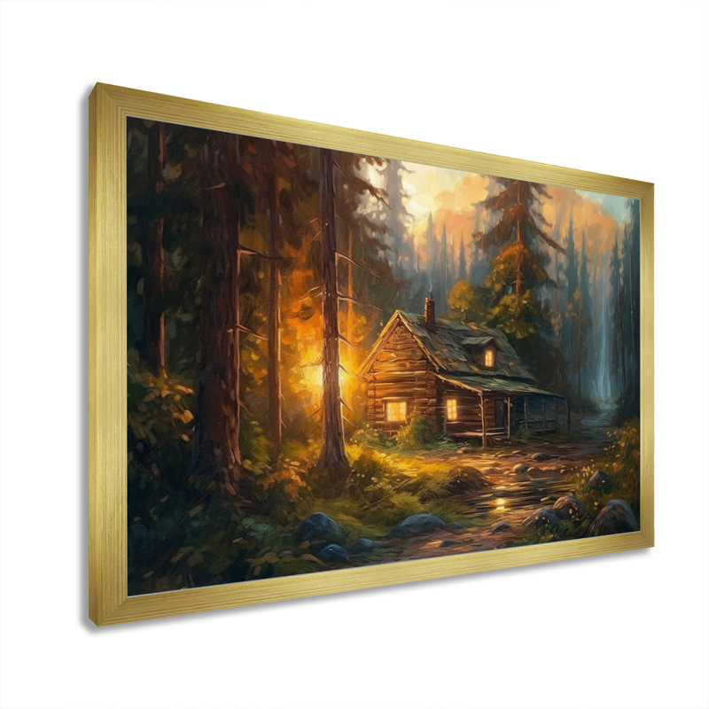 Knutsford Forest Escape Cabin I On Canvas Print, Gold Framed, 34" H x 44" W x 1.5" D