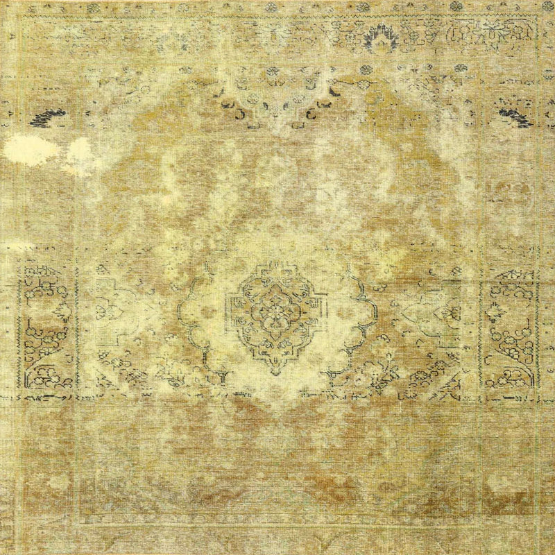 Tapis beige/gris traditionnel Rocklin, Carré 5 pi